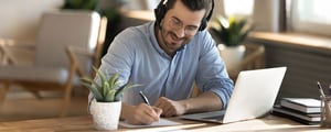 Man at computer desk